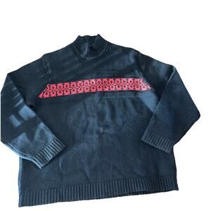 Vintage Tommy Hilfiger Knit Lambs Wool Ribbed Turtleneck Sweater XXL